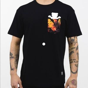 Grizzly 50/50 Tie Dye Black Pocket Tee